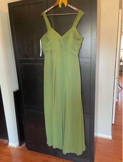 Olive Green Azazie Empire Waist Bridesmaid Prom Dress - Like New
