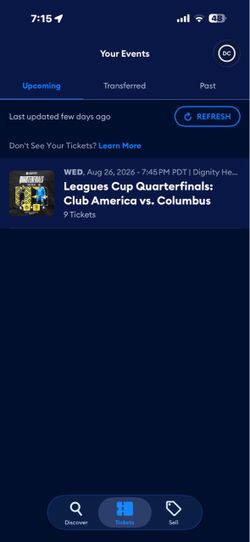 Quarter finals club America vs Columbus