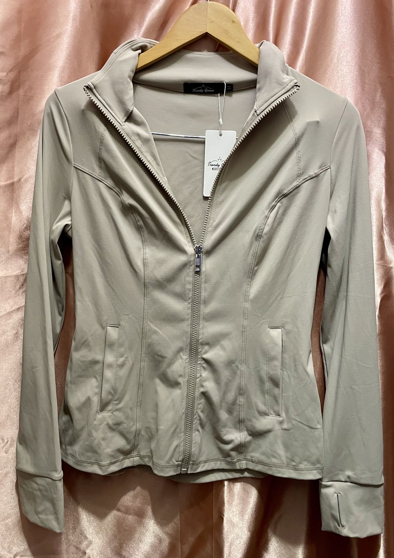 Trendy Queen Beige And Slim Fit Attire Jacket With Thin Holes