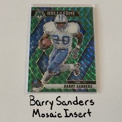 Barry Sanders Detroit Lions Hall of Fame RB Mosaic Short Print Insert Card. 