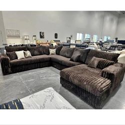 Brown Corduroy Couch 