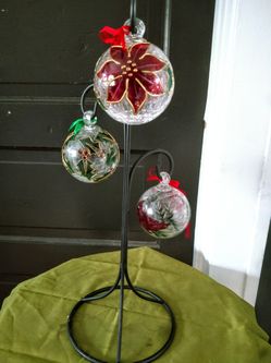 Vintage Hand Painted Glass Ornaments