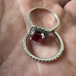 Ruby Platinum Diamond Ring! 