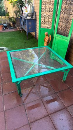 Project Metal table .. is perfect for outside if you pain on a vibrant color would give your back yard a nice touch