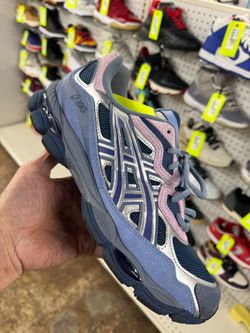 ASICS GEL-NYC BLUE PINK SILVER SNEAKERS USED SIZE 11.5 WITH BOX