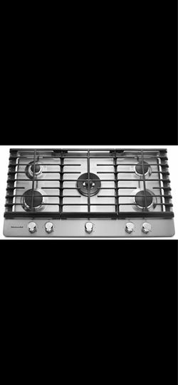 NEW KitchenAid 36” Gas Cooktop Stainless Steel Unused