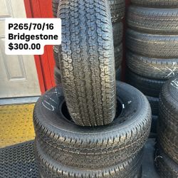 265/70/16 Bridgestone Semi New With 95% Tread Life | Ask For Availability |