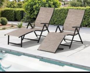 Adjustable Lounge Chairs x 2 Black & White