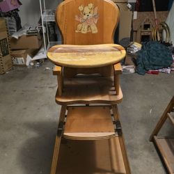 Antique Wood High Chair