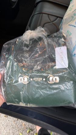 Guess Handbag Green with Gold Hardware