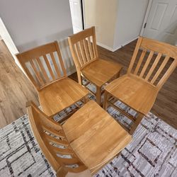 Sturdy Wooden Dining Chair Set 4 