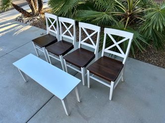 Chairs and bench