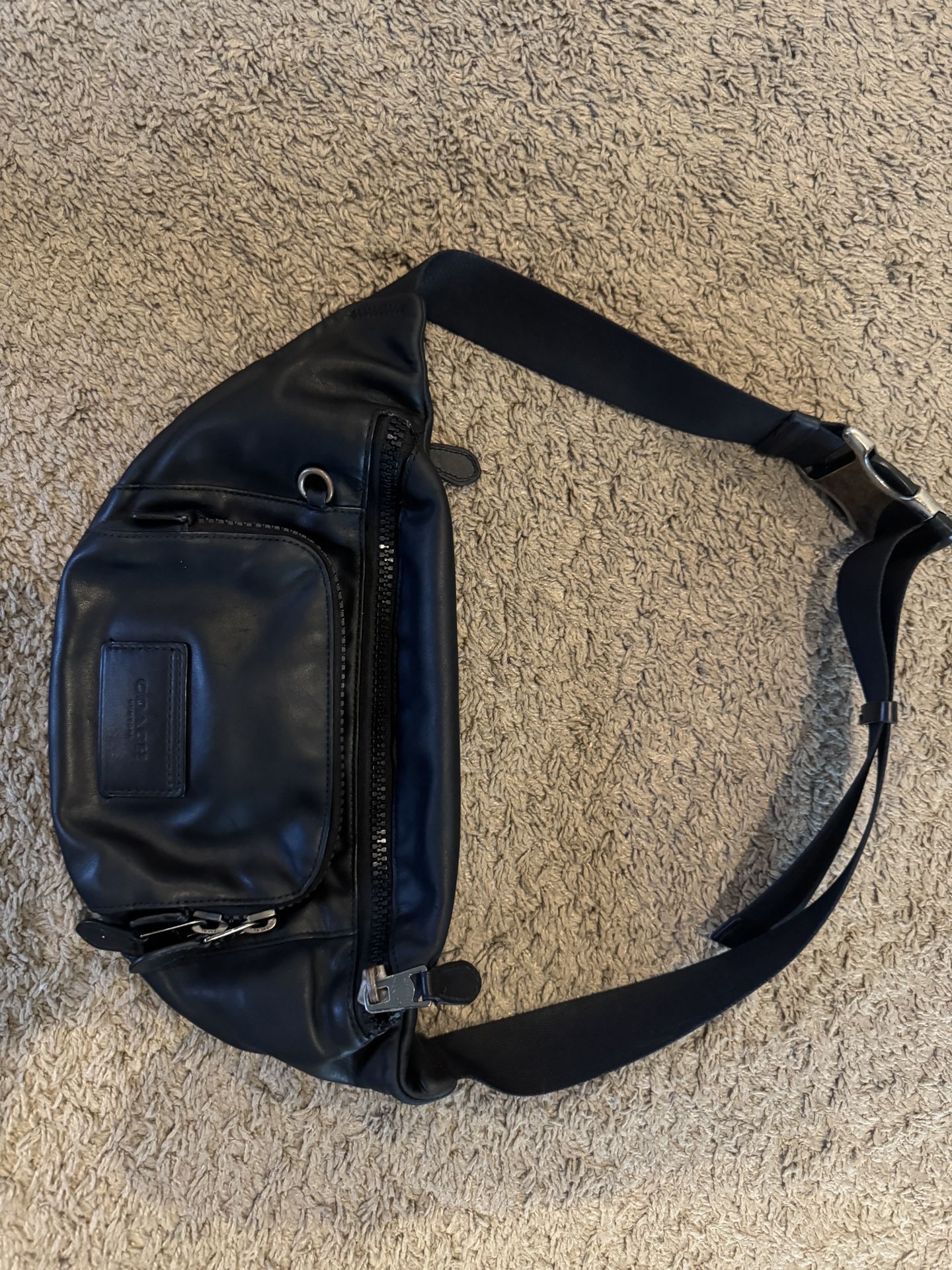 Coach Black Leather Fanny Pack
