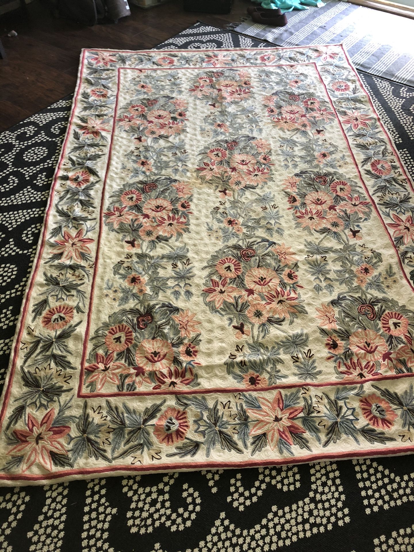 RUG 8x5 WOOL/COTTON $75 firm