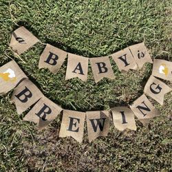A Baby Is Brewing Banner