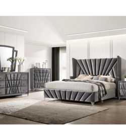 CARISSA Bedroom Set ( Queen Bed, dresser, Mirror, Nightstand)