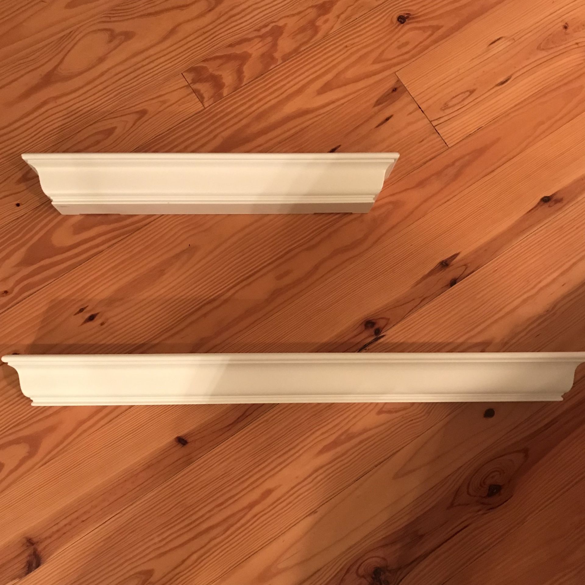 Pottery Barn wall shelves: 2 ft and 3 ft