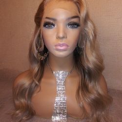 20in Blonde Ombre Light Dark Brown Lace Front WIG 