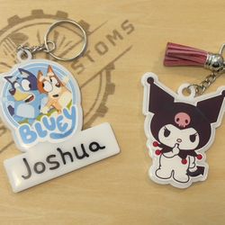 Kids Character backpack Tags keychains
