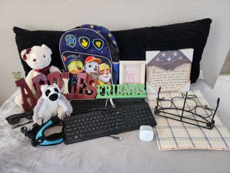 Misc Items: decor, pillows, keyboards, plush toys, backpack, and more