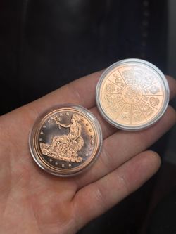 Awesome 👏!! 2 Golden State Mint 1 oz .999 Fine Copper Rounds (Year of the Goat & Eagle) !