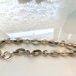 Ralph Lauren Silver Tone And Faux Tortoise Link Neclace