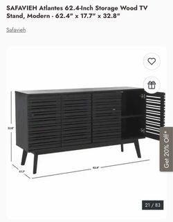 NEW! Safavieh Atlantes 4-Door 4-Shelf Media Stand