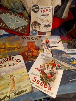 Lot of antique metal SIGNS