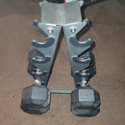 25 & 40 LB Dumbbells & Rack