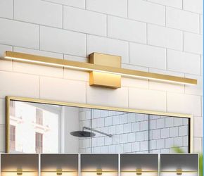 New Long 31.5” LED Brushed Gold Bathroom Light Fixture Over Mirror 22W Dimmable Wall Sconce Lighting