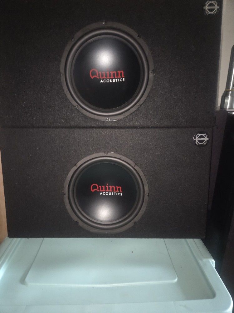 2 12 Inch Quinn Subwoofers In Box