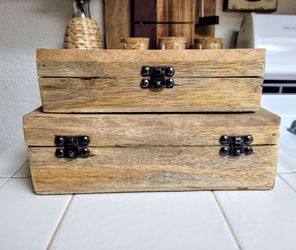 HomeGoods - Rustic Wooden Deco Storage Boxes Set of 2