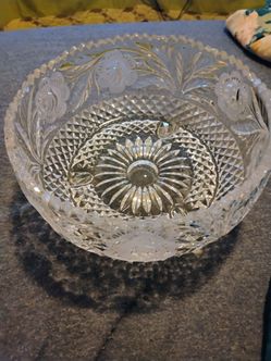 Vintage Cut Crystal Glass Bowl
