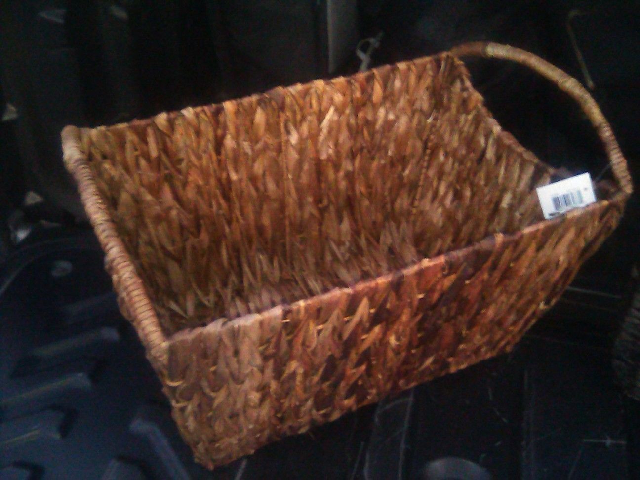 Pair of brand new wicker baskets with handles. Strong, durable for heavy weight