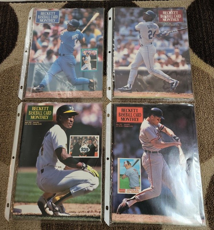 Vintage 1991 Beckett Baseball Card Monthly Magazines/11  Total 