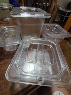 Assorted food prep containers all with lids-1 - 16 oz/2 - 24 oz/1- 2 qt