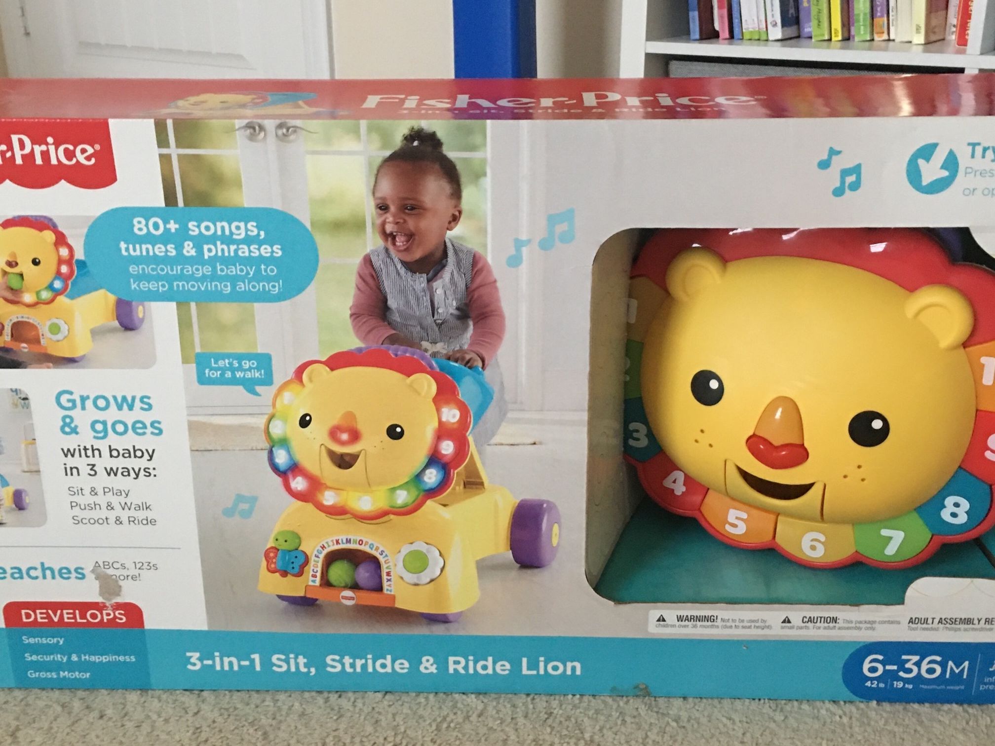 Fisher Price 3 In 1 Sit Stride And Ride Lion Walker Baby toys