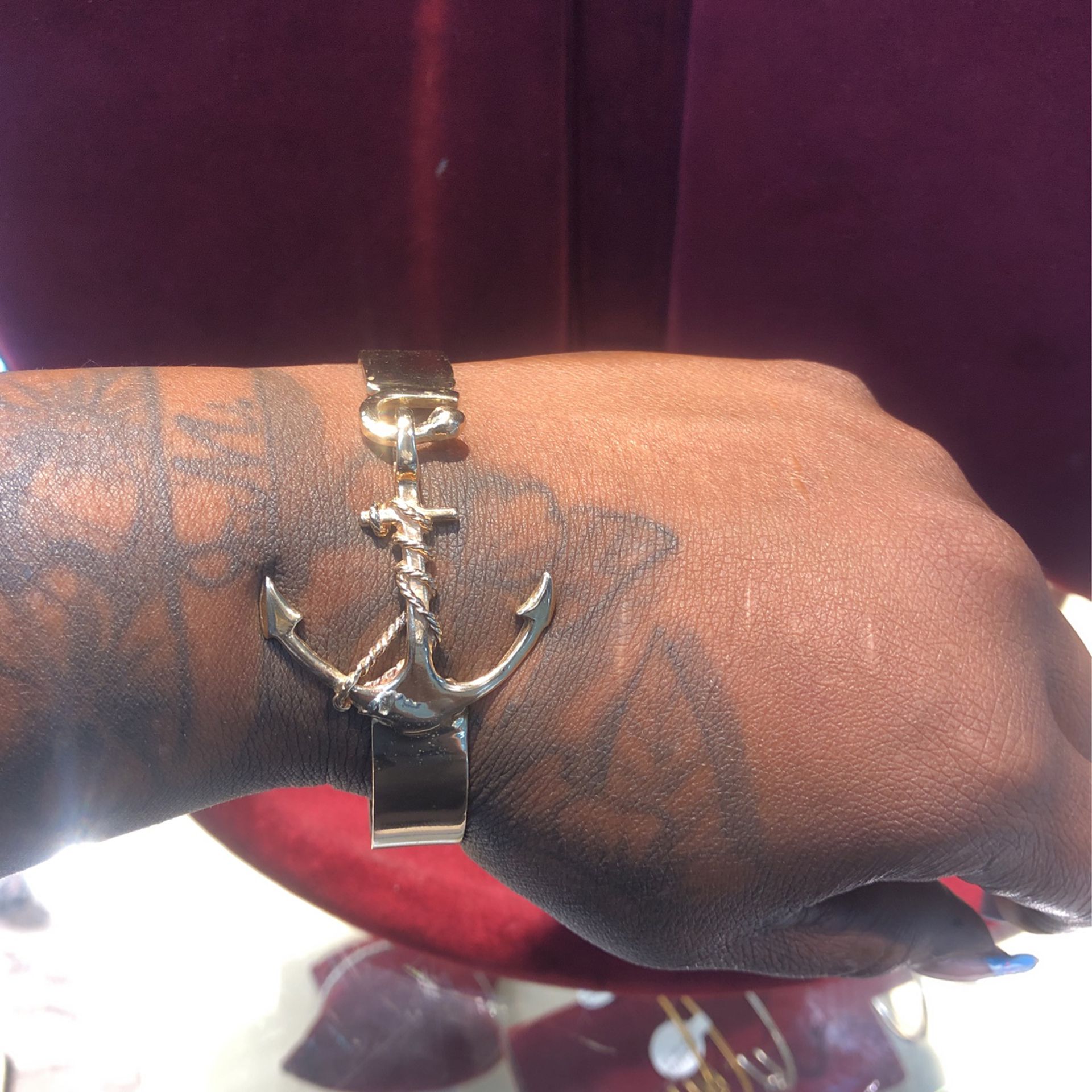 14k Anchor bracelet