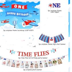 One Year Old Birthday Decorations Airplane
