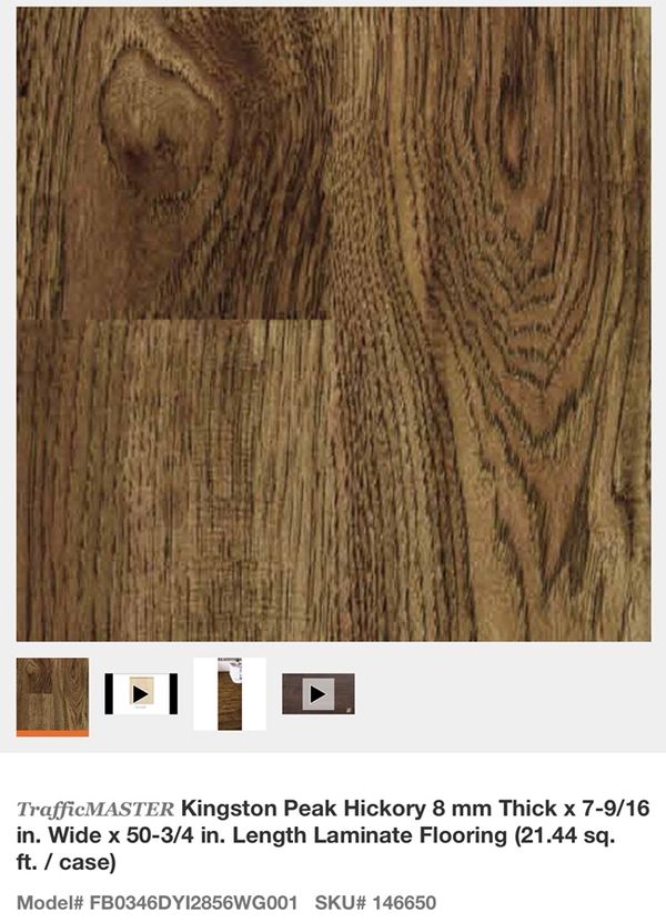 Trafficmaster Kingston Peak Hickory 8 Mm Thick X 7 9 16 In Wide Trafficmaster Kingston Peak Hickory 8 Mm Thick X 7 9 16 In Wide 50 3 4 Length Laminate Flooring For Glendale Az Offerup