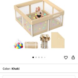 Foldable Playpen for Babies and Toddlers：Quick Setup 50x50in playpen with Mat - Collapsible Play Pen for Babies with Storage Bag for Indoor & Outdoor 