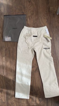 Uncuffed Light Oatmeal Fear of God Essentials Sweatpants Size XS