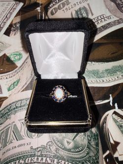 F32-000-497 10KYG OPAL/SAPPHIRE RING