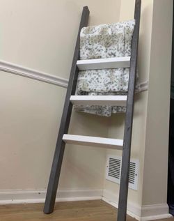 Blanket Ladder Accent Decor Wood Rustic