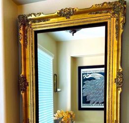Wall Mirror, Antique Ornate Giltwood Mirror