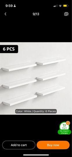 Floating shelves white x6