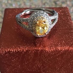 Sterling silver And Citrine Ring 
