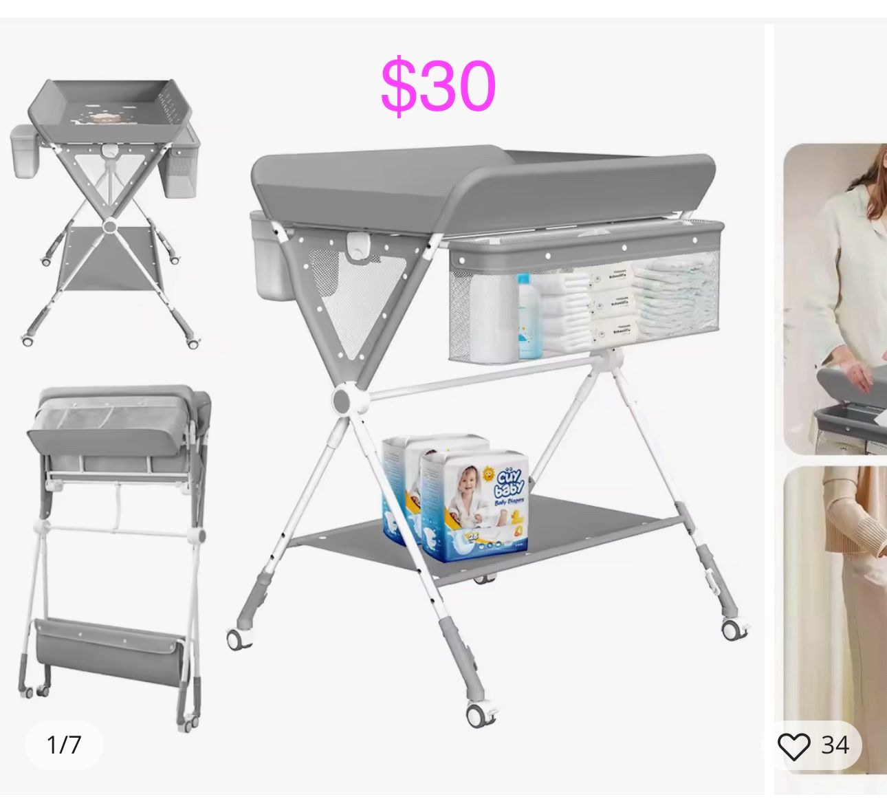 Adjustable Baby Diaper Changing Table