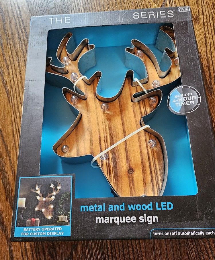 Metal & WOOD SIGN / BATTERY OPERATED