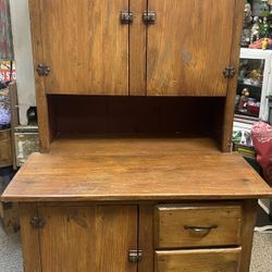 Awesome Wood Antique Hutch Cabinet